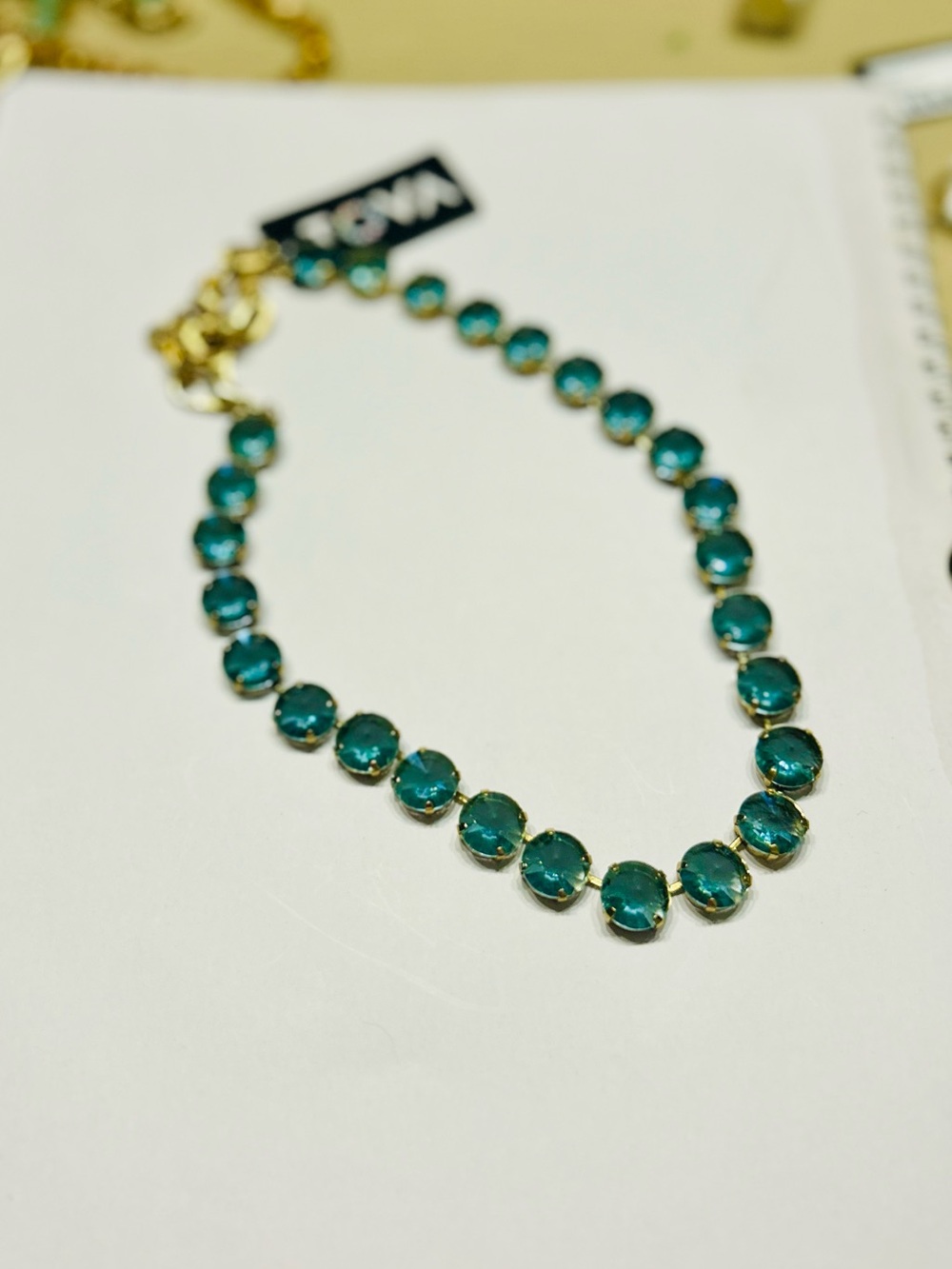 TOVA Sofia Necklace in Unfoiled Aqua Bohemia